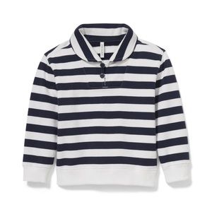 STRIPED SHAWL COLLAR SWEATSHIRT